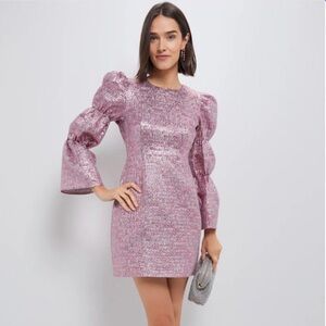 Mini Pink Metallic Dress By Hyacinth House